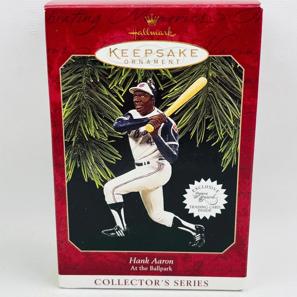 Hallmark Hank Aaron At the Ballpark Ornament‎ MLB Collector's Series Braves 1997